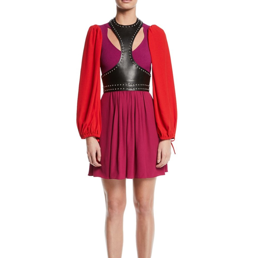 New Alexander McQueen $2395 Gold Studded Lamb Leather Runway Harness Top - Picture 8 of 13